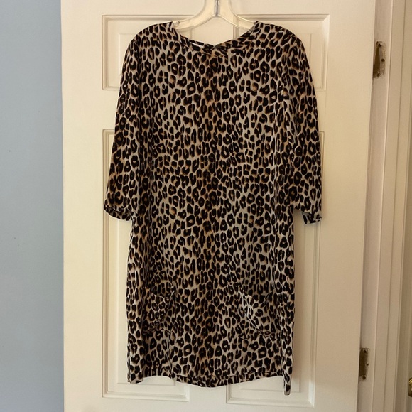 Equipment Aubrey Leopard Print Silk Dress Pockets Size M - Picture 5 of 11